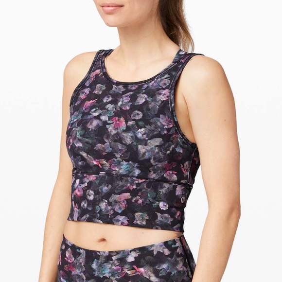 Lululemon Power Pivot cropped tank in Activate Floral Multi, Sz 6 - Picture 2 of 9